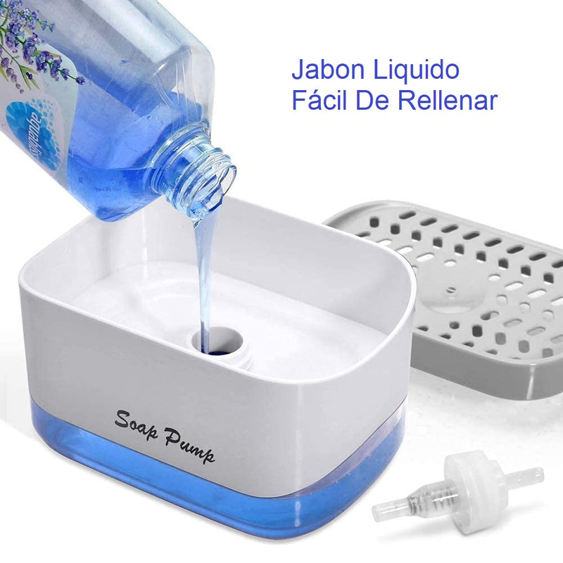 Dispensador De Jabon Liquido Para Cocina Con Esponja Calidad